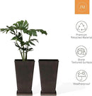 LA JOLIE MUSE Tall Outdoor Planters Set of 2, 20 inch Large Tapered Square Planters for Indoor/Outdoor Plants, Large Outdoor Flower Pots for Front Door, Patio and Deck by CozyNest Decor