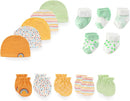 15 Pack Unisex New Born Boy Girls Hats Mittens Socks Sets Cotton Soft Infant Accessory 0-6 Months Baby Essentials by TinyTreasures Baby Boutique