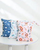 ALVABABY 3 Cloth Diaper Wet Dry Bags Waterproof Reusable with Two Zippered Pockets Travel Beach Pool Daycare Soiled Baby Items Yoga Gym Bag for Swimsuits or Wet Clothes Small Medium Large 3L-ZM29 by TinyTreasures Baby Boutique