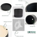 6 Inch Plant Pots, Ceramic Planter Pot with Drainage Hole & Saucer, Indoor/Outdoor Cylinder Round Planter Pot, Matte Black by CozyNest Decor
