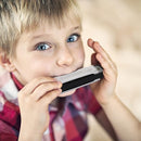 UPINS Harmonica, 4PCS Key of C 10 Hole 10 Tones Titanium Color Harmonica with Case for Beginner (Silvery) by TinyTreasures Baby Boutique