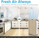 Aspen One Button Air Purifiers for Home, Cleans 1500 SqFt in 50min and 362 SqFt in 12min, HEPA Air Purifier with Automatic and App Control - Filtrate 99.97% of Smoke, Pollen, and more - Gold Oak by TinyTreasures Baby Boutique