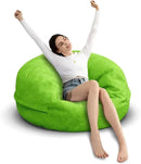 Bean Bag Chair for Adults 3FT,Soft Removable Cover for Teens/Girls Bedroom,Fluffy Giant Round Floor Beanbag Lounger Chairs (No Filler,Green) by CozyNest Decor