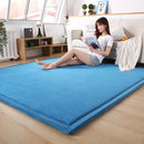 Loartee Coral Velvet Crawling Rug (6'8"x 6'8", Blue) for Toddler Children Play Area Rug Yoga Mat Exercise Pad Carpet by TinyTreasures Baby Boutique