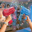 Kids Bubble Gun, Bubble Blaster with Refill Solution, Automatic Bubble Maker Blower & LED Light, Bubble Machine Guns for Toddlers Age 3-8, Outdoor Toys，Birthday Gifts，Easter, Wedding, Party (Red) by TinyTreasures Baby Boutique