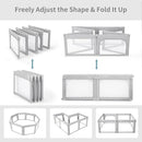 Foldable Baby Playpen, Shape & Size Adjustable Playpen for Toddler, 79x71 Large Play Pens Safety Mesh Foldable Playard for Babies, Portable Baby Fence Play Area Kids Play Pen, Grey by TinyTreasures Baby Boutique