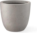 Kante 18 Inch Dia Round Concrete Planter, Indoor Outdoor Large Plant Pot with Drainage Hole and Rubber Plug for Home Patio Garden, Weathered Concrete by GreenHaven Gardens