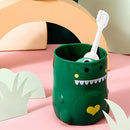 Kids Toothbrush Set - with Soft Bristles Toothbrush and Rinse Cup for Kids Toddler - Fun Brushing for Children - Toddler Toothbrush Soft Toothbrush Kit (Dinosaur) by TinyTreasures Baby Boutique