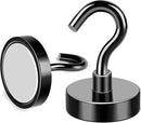 MIKEDE Magnetic Hooks, 40Lbs Strong Neodymium Black Magnet Hook for Hanging, Heavy Duty Magnetic Hooks Classroom Must Have, Magnet with Hooks for Home, Kitchen, Workplace, School - Pack of 10 by CozyNest Decor