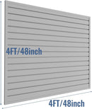 Slatwall Panel Garage Organizer PVC Slatwall Heavy Duty Wall Mounted Rack, Interlocking Slat Wall Panels for Tool Organization Peg Board(Grey 4 x 4 ft) by GreenHaven Gardens