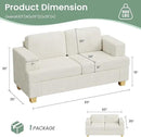 Sofa, 63” Comfy Loveseat Sofa Couch with Deep Seats, Couch for Living Room, Modern Sleeper Sofa, Beige Chenille by CozyNest Decor