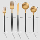 Matte Gold Silverware Set with black handle, Vanys 20 Piece Stainless Steel Cutlery Flatware Set, Kitchen Utensil Sets for 4, Tableware With Knife Spoons And Forks Set, Satin Finished Polished by CozyNest Decor