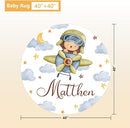 Personalized Crib Bedding Set, 5 Pcs Custom Name Nursery Bedding Set with Double Layer Flannel Blanket, Pilot Animals Baby Crib Set for Boys Girls, Customized Gifts for Toddlers Infants Babies by TinyTreasures Baby Boutique