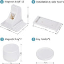 Adhesive Magnetic Cabinet Locks Baby Proofing for Cabinets & Drawers (30 Locks and 4 Keys) by TinyTreasures Baby Boutique