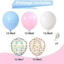 Pink and Blue Balloons 12 Inch Pastel Light Baby Blue Pink White Party Balloon with Confetti Latex Balloons for Gender Reveal Boy or Girl Princess Birthday Bridal Baby Shower Party Decorations by CozyNest Decor