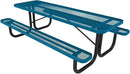 Coated Outdoor Furniture Heavy-Duty Portable Outdoor Picnic Table, Thermoplastic Coated Expanded Metal Commercial-Grade Patio Dining Furniture Made in America (8ft Rectangular, Light Blue) by GreenHaven Gardens