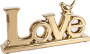 Gold Love Sign Statue - Personalized Home Decor, Bird Sculpture for Living Room, Bedroom, Desktop & Cabinets by CozyNest Decor