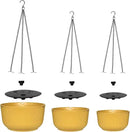 Hanging Planters for Indoor Plants, 3 Pack Hanging Baskets for Plants, Self Watering Plant Hanger for Indoor Plants, Round Hanging Plant Pot with Drainage Holes and Chains, Yellow by GreenHaven Gardens