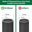 Artibear Adjustable Outdoor Shepherd Hook Stand with 5 Prong Base, 60 Inches Tall 3/5 in Thick, Shiny Black (1 Packs) by GreenHaven Gardens