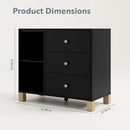 Storkcraft California 3 Drawer Combo Dresser (Black with Driftwood) – GREENGUARD Gold Certified, Interlocking Drawer System, Pre-Installed Drawer Tracks for Easier Assembly, Spacious Cabinet by TinyTreasures Baby Boutique