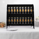 Tableclothsfactory Black Mirror Finish 2-Tier Wine Glass Stemware Rack, 18 Champagne Flute Holder Foam Board Stand - 25" by CozyNest Decor