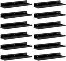 Lifewit Floating Shelves for Wall, 12 Pack Black Acrylic Shelf 15" Room Decor for Bookcase/Vinyl Record Display/Photo/Picture in Bedroom, Living Room, Bathroom, Kitchen Storage and Organization by TinyTreasures Baby Boutique