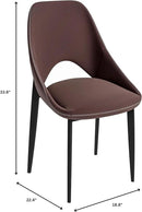 LeisureMod Amalfi Upholstered Fabric Dining Chair – Modern Side Chair with Iron Legs, Mid-Century Accent Chair for Dining Room or Kitchen by CozyNest Decor