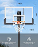 Mayfire Kids Basketball Hoop Adjustable Height 4-8.5 FT, Portable Basketball Goal System with 33'' Shatterproof Backboard for Kids Youth Teens in Driveway, Backyard, Outdoor Play by TinyTreasures Baby Boutique