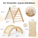 Pikler Triangle Set with Cushion, 8-in-1 Toddler Climbing Toys Indoor, Wooden Montessori Climbing Set with Arch Ramp,Ladder&Tent Cloth, Baby Indoor Climber Jungle Gyms for Toddlers Toy, Natural by TinyTreasures Baby Boutique