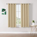 ChrisDowa Blackout Curtains 45 inches Long for Bedroom - 2 Panels Set Grommet Thermal Insulated Room Darkening Curtains for Living Room (Biscotti Beige, 52 x 45 Inch) by CozyNest Decor