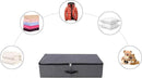 2PCS Foldable Under Bed Storage Box with Plastic Support Liner, Handles, Zipper lid, Blankets Clothes Comforters Storage Bin Organizer for Bedroom and Closet, 29×15×7inch, Black Grey by CozyNest Decor