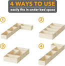 SpaceAid 4 Pack 10" High Under Bed Storage Containers, Large Underbed Storage Organizer Bins with Lids for Bedroom, Dorm, Clothes, Closet Organization, Bed Sheets and Blankets (Beige) by CozyNest Decor