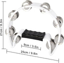 EastRock Tambourine,Metal Jingles Hand Held Percussion Half-Moon Tambourine and Egg Shakers for Kids, Adults, KTV, Party White by TinyTreasures Baby Boutique