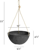 Root & Vessel Self Watering Hanging Planter for Indoor or Outdoor Plants, Unique Marbled Hanging Basket Made of Eco-Friendly Blend of Stone & Plastic, Black, 10" by GreenHaven Gardens