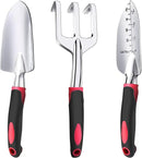 Garden Tool Set, 3 Pieces Aluminum Heavy Gardening Kit Including Hand Shovel, Transplant Shovel and Hand Rake with Soft Rubber Non-Slip Handle, Peoplewholovegardeningenjoy apleasant Experience by GreenHaven Gardens
