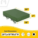AAAAAcessories Outdoor Seat Cushions for Chairs, Waterproof, Fade-Resistant Patio Furniture Replacement Cushions, 20" x 18" x 3", Set of 2, Dark Moss Green by GreenHaven Gardens