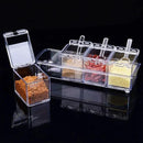 Clear Seasoning Box - 4 Piece Acrylic Spice Storage Container storage Tool for Kitchen Herb Spice Tools Gadgets-Cruet with Lid and Spoon by CozyNest Decor