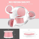 Travel Potty for Toddler Training - Foldable Seat for Boys & Girls - Portable Car Potty for Camping & Park (Pink) by TinyTreasures Baby Boutique