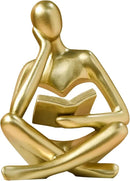 Bookshelf Decor Thinker Statue - Abstract Style Thinker Sculptures Modern Aesthetic Figurine Decoration Statues for Home Decor-Zuo Si-Gold by CozyNest Decor
