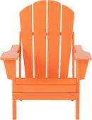 WO Home Furniture Adirondack Chairs Table Set of 3 PCS Outdoor Folding Chairs Coffee Table Weather/UV Resistant for Lawn, Garden, Bon Fire, Balcony (Orange) by GreenHaven Gardens