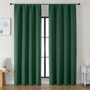 Simplebrand Ava Ever Green Blackout Curtains for Bedroom 90 Inches Long 2 Panels Set, Solid Privacy Energy Saving Living Room Window Treatment Curtains Blackout Drapes, W50 x L90 Inch, Ever Green by TinyTreasures Baby Boutique