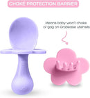 Grabease Baby Spoons Baby Led Weaning Supplies Toddler Forks Feeding, BPA-Free & Phthalate-Free for & Toddler, 2 Sets, Blush and Lavender by TinyTreasures Baby Boutique