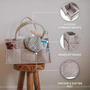 Parker Baby Co. Diaper Caddy - Nursery Storage Bin and Car Organizer for Diapers and Baby Wipes - Oatmeal, Large by CozyNest Decor