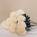 Large Kiku Flower Beige 10 Stems, Silk Flowers Bulk Boho Bouquet, Large Artificial Flowers, Tall Flowers With Long Stems, Realistic faux flowers Neutral Home Decor, Flores Artificiales Para Decoracion by CozyNest Decor
