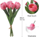Pink Artificial Tulips, 2 Bundles 14Pcs, Fake Tulips Artificial Flowers, 2 x 2.4 Inch Large Flower Head Big Tulip, Easter Valentine's Day Mother's Day Home Decoration Flowers by CozyNest Decor