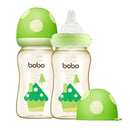 YOHKOH PPSU Baby Bottle Wide Neck, Newborn Anti-Colic Baby Bottle with Natural Response Nipple, Streamlined Body, Easy to Clean (8.8oz (Pack of 2), Green) by TinyTreasures Baby Boutique