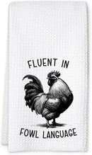 Chicken Dish Towel, Waffle Weave Microfiber Kitchen Cloth, Rustic Rooster Decor Accent, Farmhouse Style Gift for Chicken Lovers, Funny Country Hand Towel for Kitchen Bathroom - A05 by CozyNest Decor