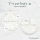 WeeSprout Suction Plates for Babies With Lids & Toddlers - 100% Silicone, Dinnerware Stays Put, Divided Design for Picky Eaters, Microwave & Dishwasher Friendly, 3 Pack by TinyTreasures Baby Boutique