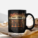 Custom Couple Mug with Floral Boots Design, Personalized Name Coffee Mug 11oz 15oz, Fall Inspired Ceramic Coffee Cup, Custom Autumn Scene Black Cup, Gifts for Boyfriend, Girlfriend by CozyNest Decor