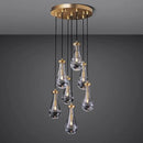 7 Light Raindrop Chandeliers, Brass Teardrop Cluster Pendant Lights Kitchen Island, Gold Dining Room Chandeliers Over Table Hanging Pendant Lighting for High Ceiling, Entryway Staircase by CozyNest Decor